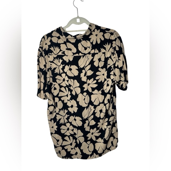 Denim & Flower Ricky Singh‎ Floral Print Short Sleeve Button Up Shirt Size Large - Picture 2 of 5